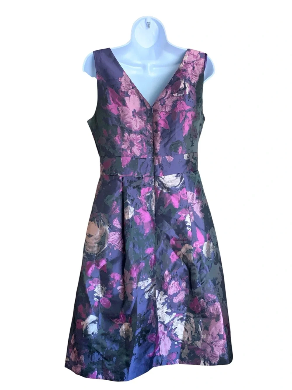 NWT Eliza J Black Floral Jacquard Fit-and-Flare Midi Dress Size 6 - Picture 5 of 10